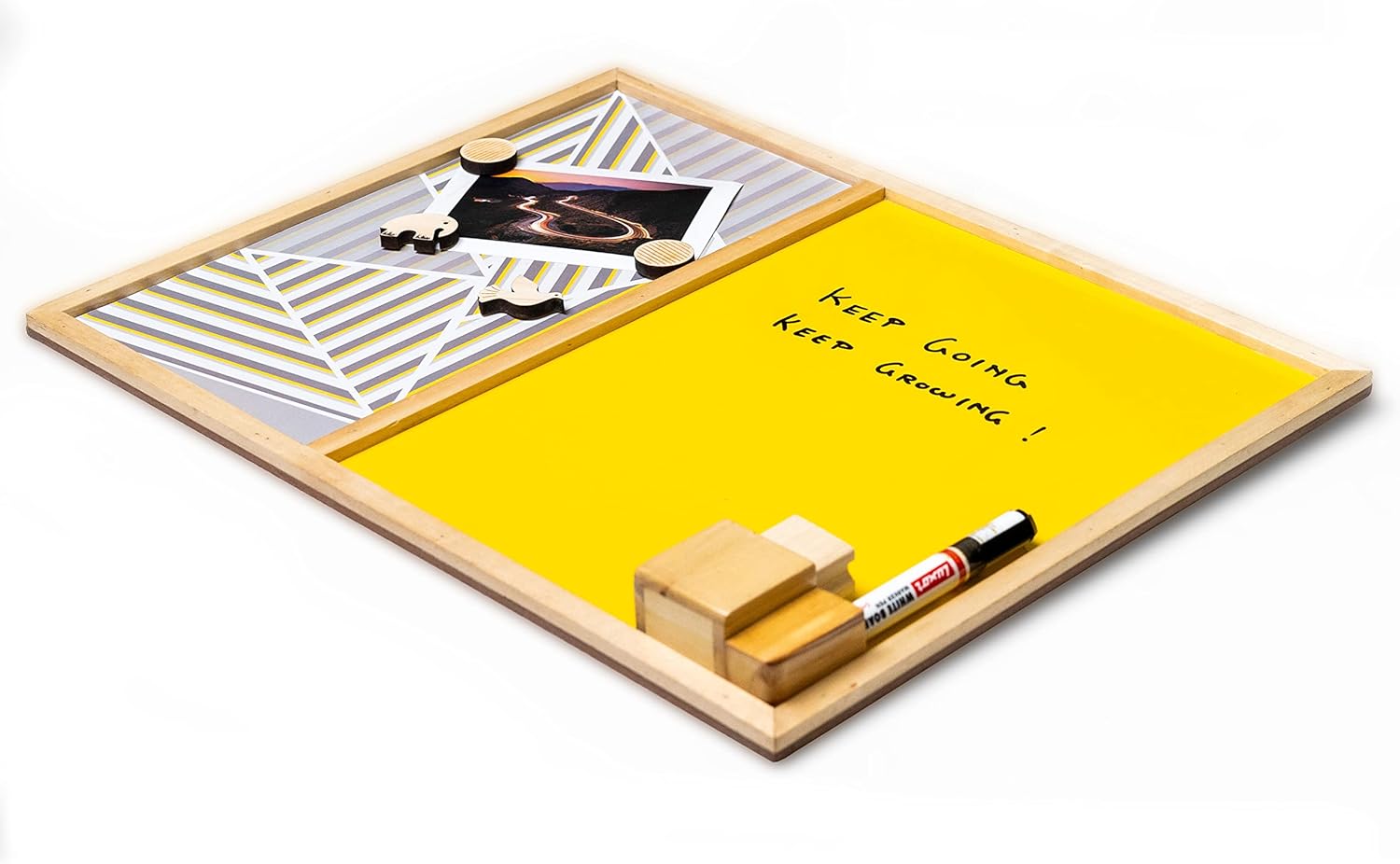 IVEI Combination Board with Magnet Board & Whiteboard -Innovative Organizer for Kids and Adults with Magnets- To Do Boards, Best Gift for Home, Office, School- Green, Yellow