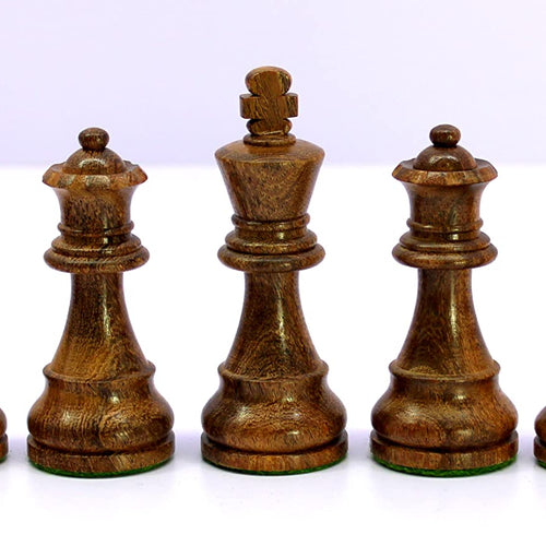 StonKraft - Wooden Chess Pieces Pawn with extra queens Chessmen Figurine Pieces Coins (3.75