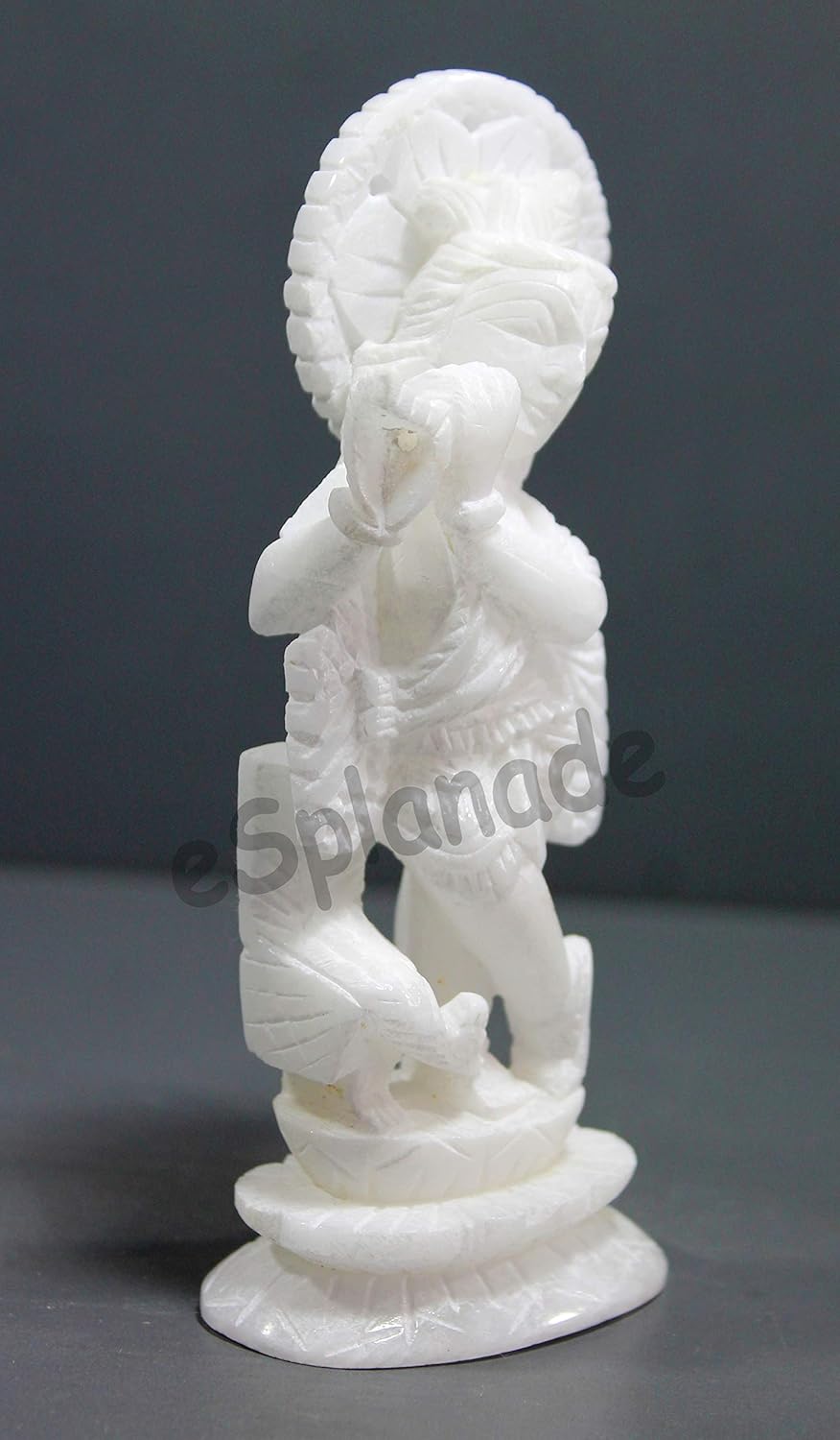 ESPLANADE - White Marble Makhan Chor Laddoo Gopal Baby Krishna Kishan Thakurji Murti Idol Statue Sculpture (5.5" Marble)