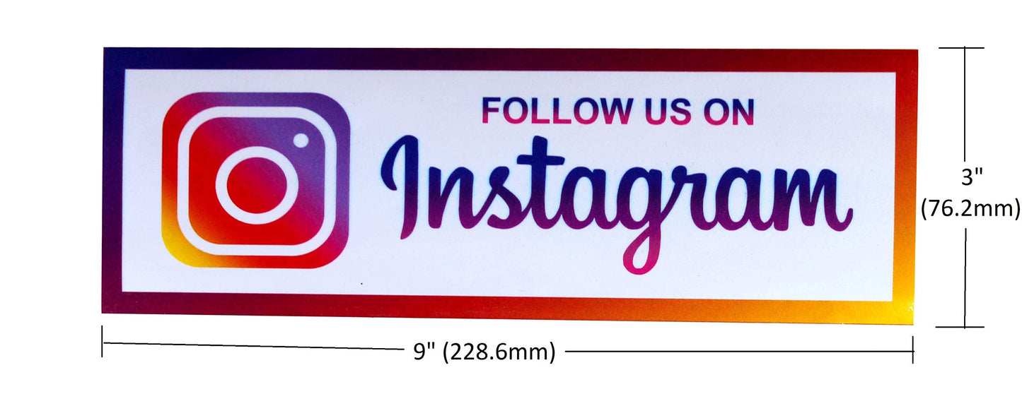 eSplanade Instagram Sign Sticker Decal Instagram (9" x 3") - Set of 2