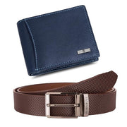 HORNBULL Gift Hamper for Men | Navy Wallet and Brown Belt Mens Combo Gift Set | Leather Wallets for Men | Men's Wallet BW69181