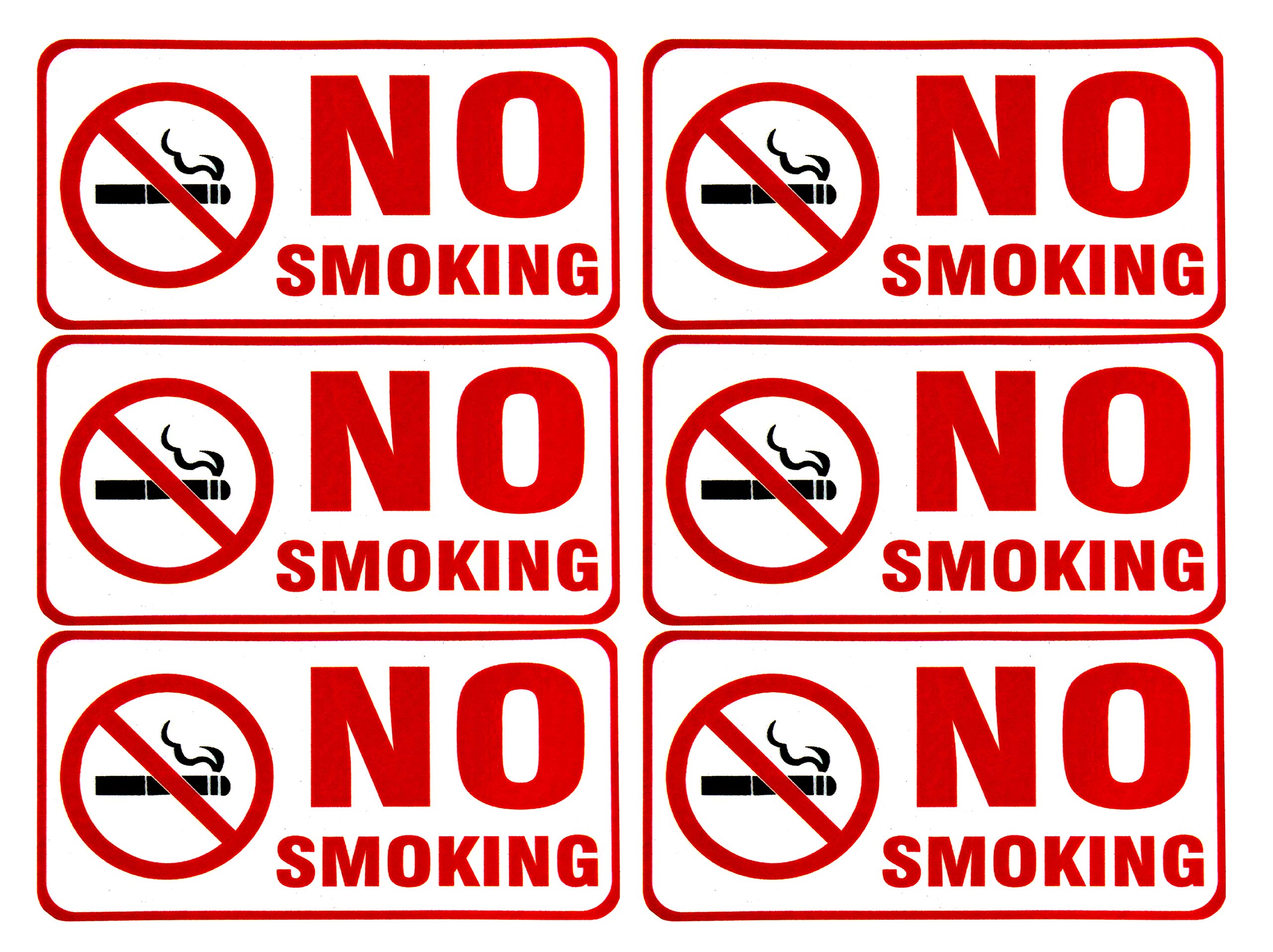 eSplanade NO SMOKING No eCigarettes | No vaping Sign Sticker Decal - Easy to Mount Weather Resistant Long Lasting Ink (Size 6" x 8")