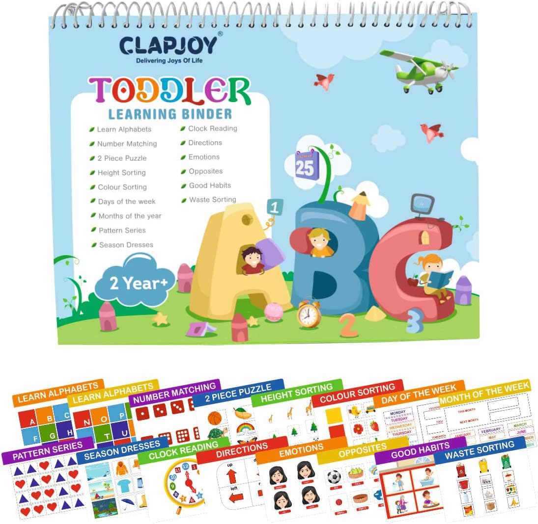 Clapjoy Busy Book for Montessori Preschool Toddler Learning Toys Kids Children with 16 Activities, Birthday Return Gift for Toddlers for Kids of Age Up to 4 Years (Level 2)