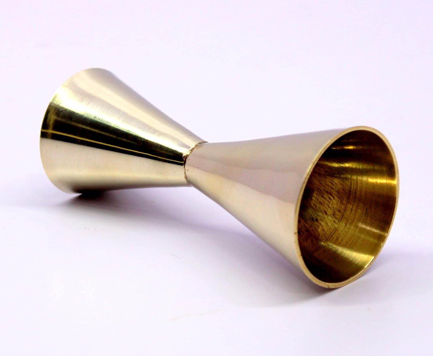 eSplanade Brass Liquor Peg Measuring Glass Jigger Bar Tool - Double Sided - 30 and 60 ml - Silver & Golden Engraved (Double Sided)