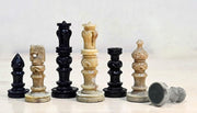 StonKraft - Natural Stone Chess Pieces Chessmen Chess Coins (3" King) | Chess Accessories | Board Games