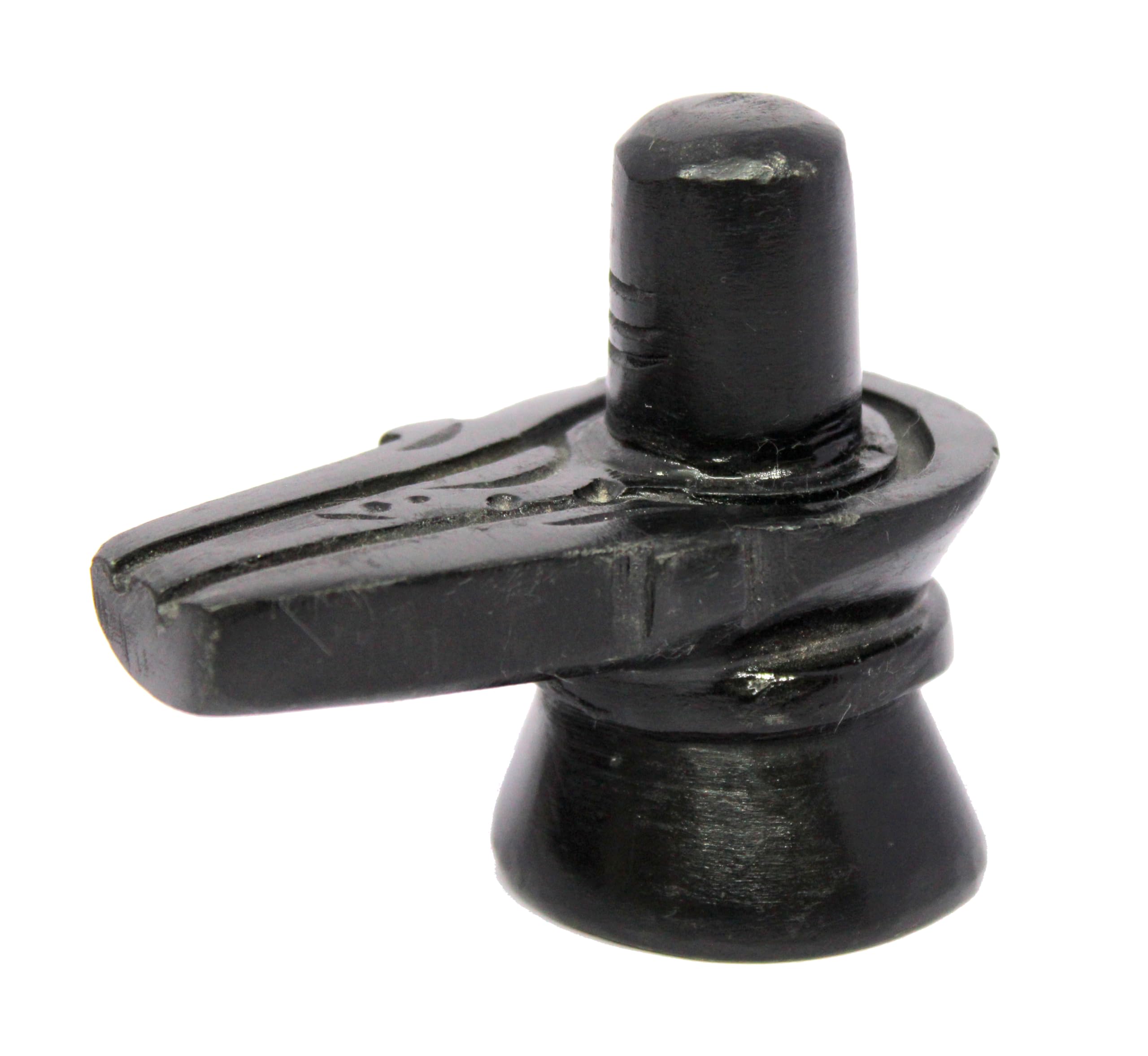 ESPLANADE Black Stone Shiva Lingam Shiv Ling Marble Idol Murti Statue Moorti - 3 Inch