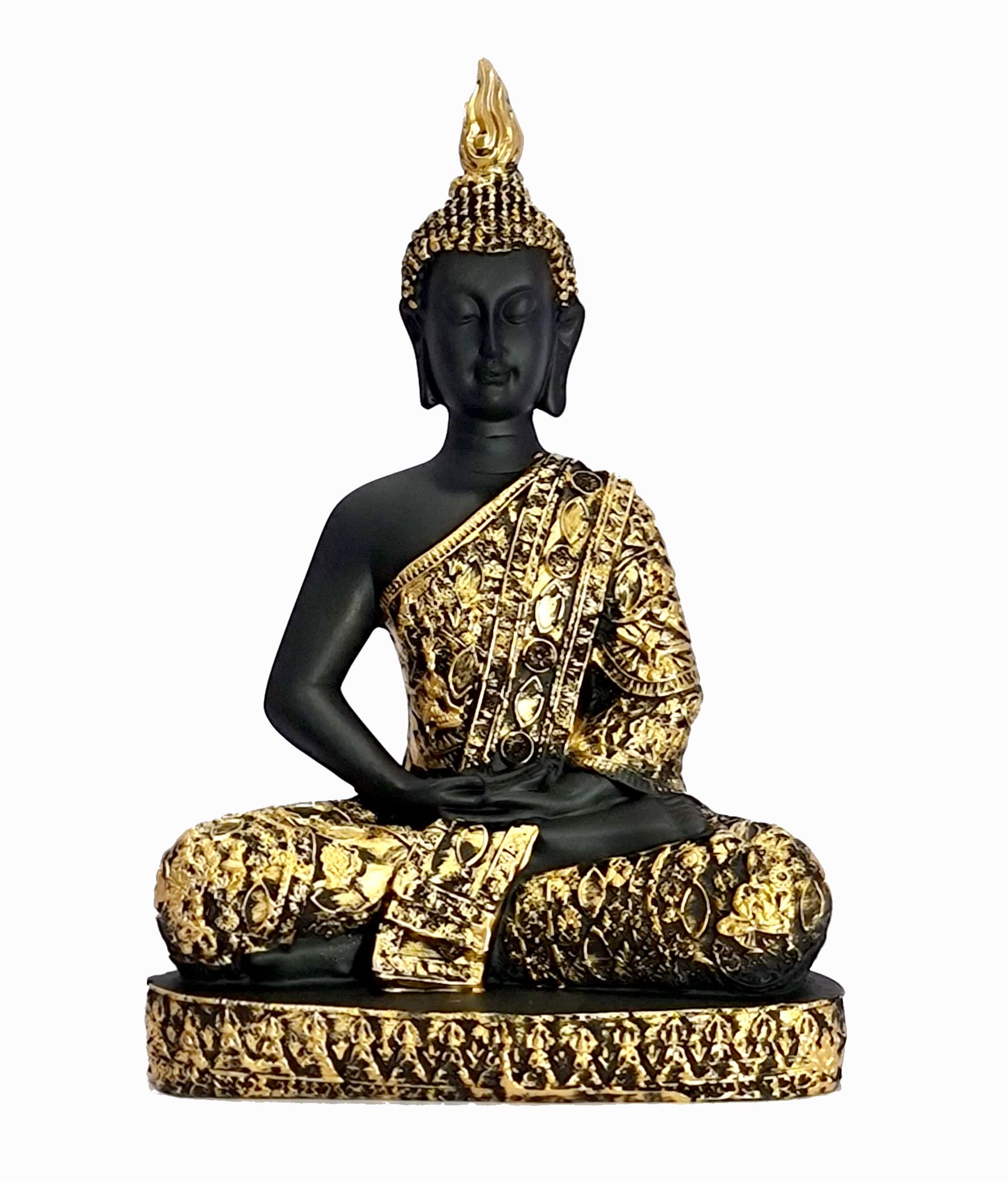 eSplanade Meditating Buddha Statue for Home Decor | Resin Sitting Buddha Showpiece for Living Room, Office Table or Desk, Shelf | Tibetan Buddhist Idol | Zen and Yoga Figurine