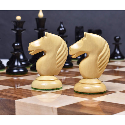 Royal Chess Mall 1950s Soviet Latvian Reproduced Chess Pieces Only Chess Set, Golden Rosewood and Boxwood Wooden Chess Set, 4-in King, Double Weighted Chess Pieces (2.5 lbs)