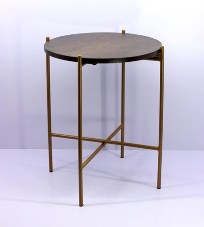 eSplanade Round Corner Table Stand Coffee Table for Living Room - Wood - 21" Inches Height - Brown