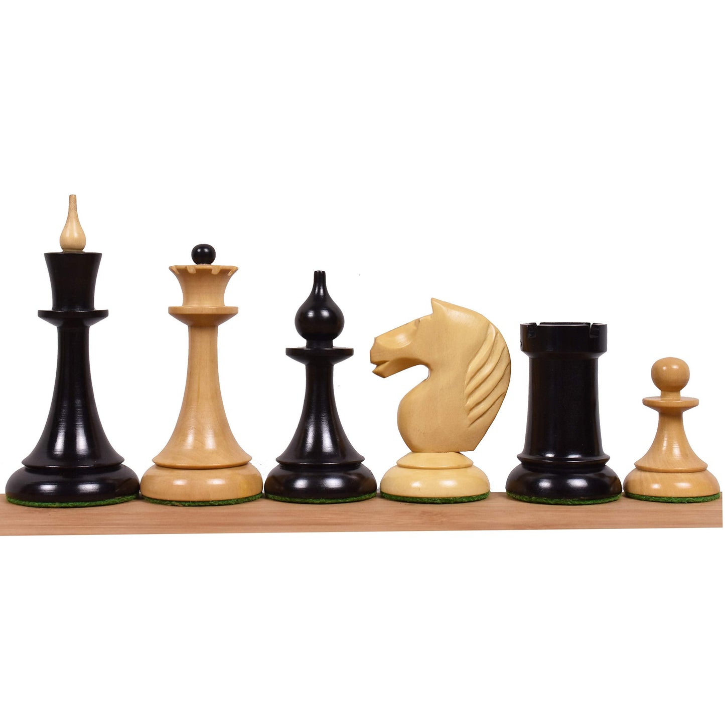 Royal Chess Mall 1950s Soviet Latvian Reproduced Chess Pieces Only Chess Set, Golden Rosewood and Boxwood Wooden Chess Set, 4-in King, Double Weighted Chess Pieces (2.5 lbs)