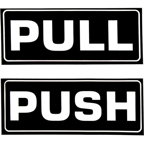 eSplanade Push Pull Door Decal Stickers Sign - Easy to Mount Weather Resistant Long Lasting Ink (Size 5