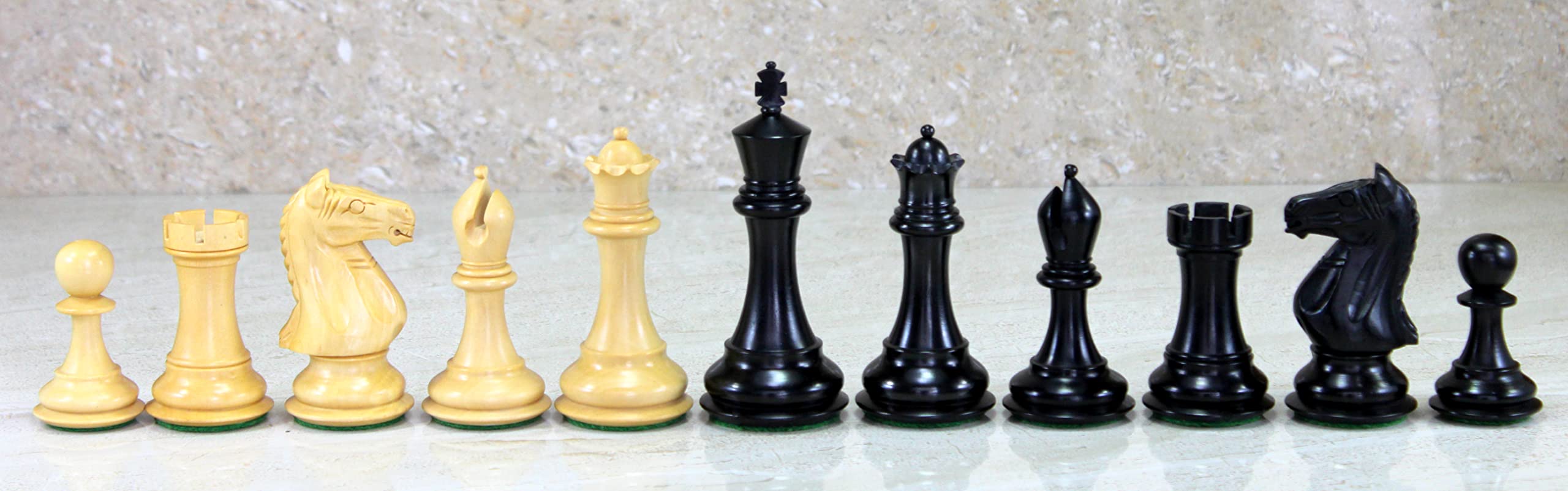 StonKraft Staunton Style Wooden Chess Pieces Chessmen Chess Coins (4" King with Extra queens)