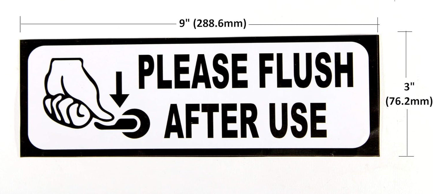 eSplanade Flush After USE Sign Sticker Decal - Easy to Mount Weather Resistant Long Lasting Ink Size (9" x 3")