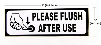 eSplanade Flush After USE Sign Sticker Decal - Easy to Mount Weather Resistant Long Lasting Ink Size (9" x 3")