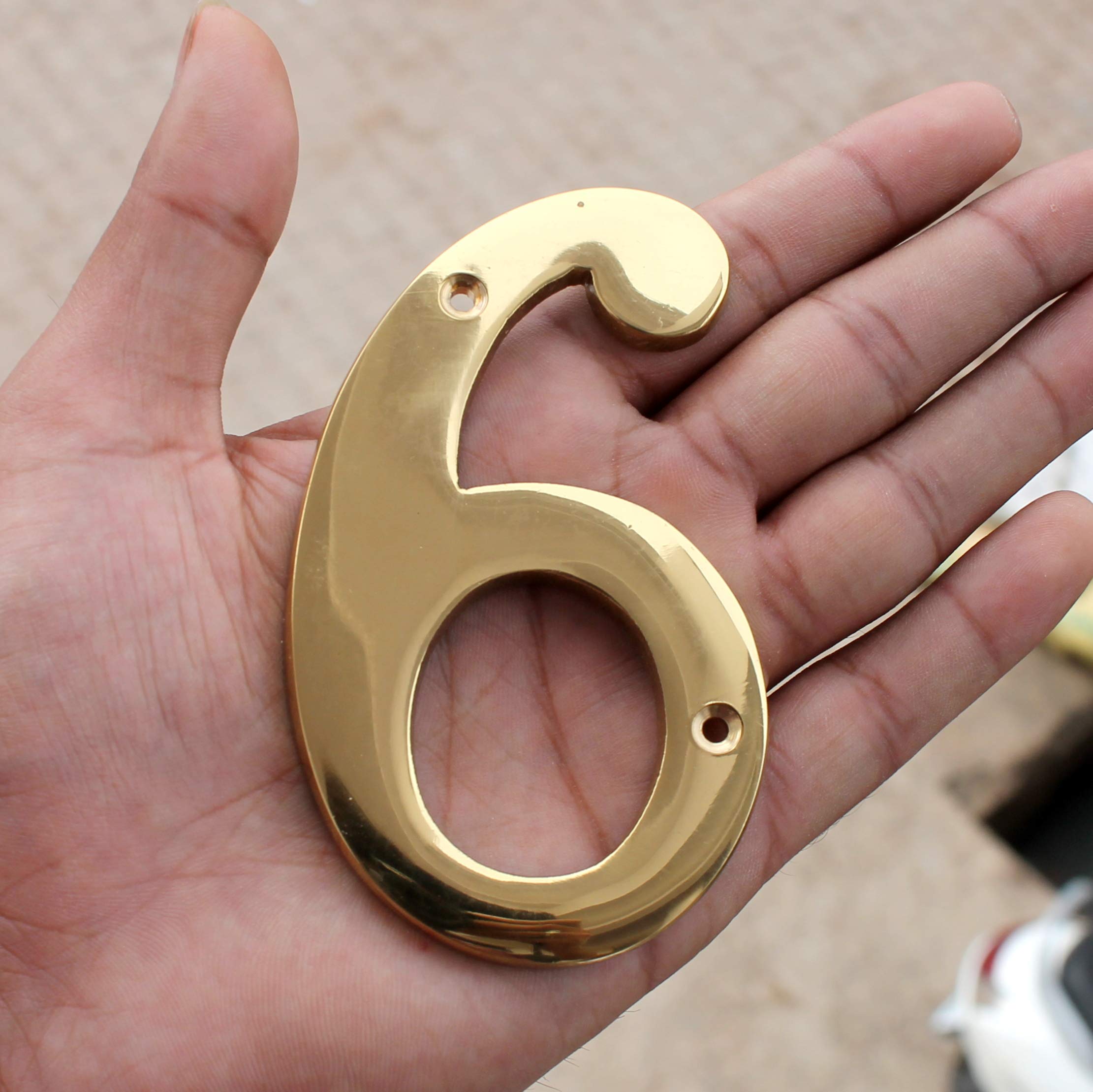 eSplanade 4" Brass House Hotel Door Number Plaque Numeric Numerical Digit 0-9