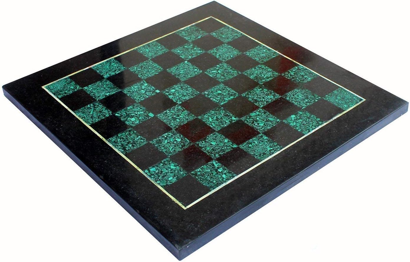 StonKraft - Collectible Black Natural Granite Stone & White Marble Chess Board without Pieces - Appropriate Wooden & Brass Chess Pieces Chessmen available separately by Brand- 12", 15",20" Inches