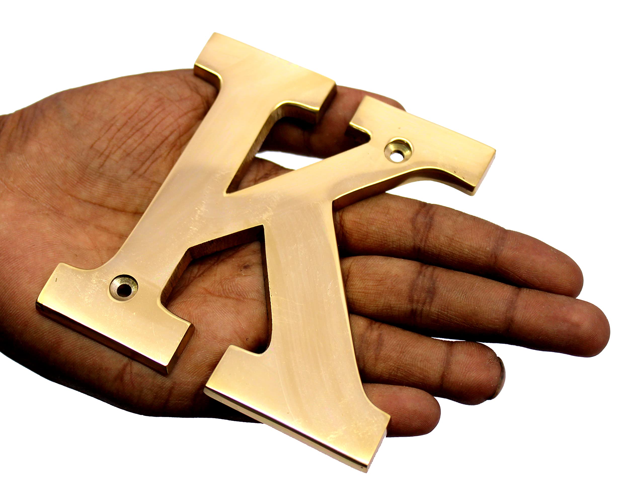 eSplanade Brass House Hotel Door Name Alphabets - Wall Door Plaque Alphabet Letter - Golden - 4" Inches (All Alphabets- 4")