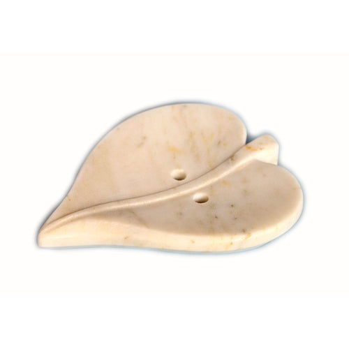 StonKraft KLEO Marble Stone Soap Dish Soap Holder Bath Accessories Bathroom Accessories (Leaf Shaped)