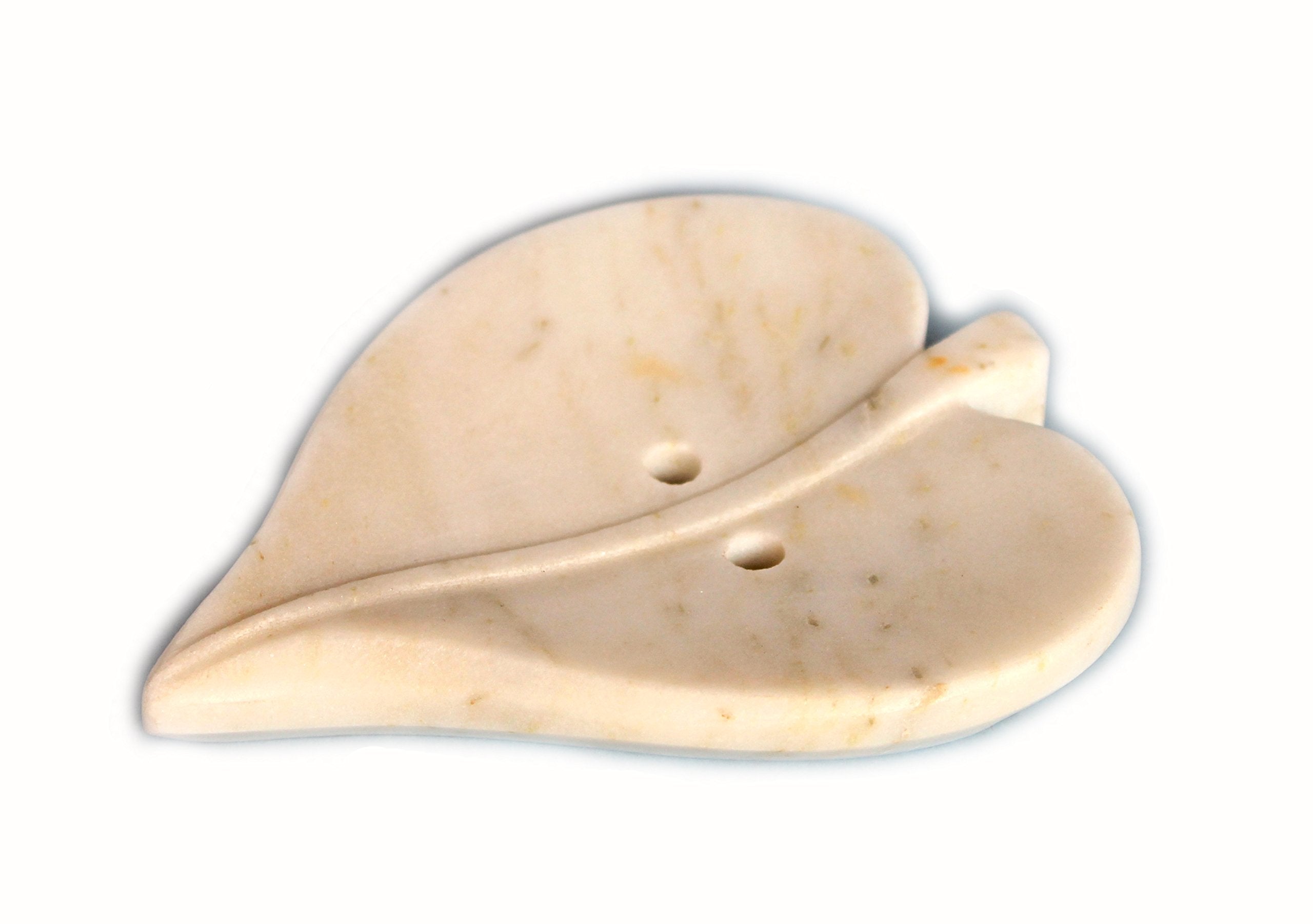 StonKraft KLEO Marble Stone Soap Dish Soap Holder Bath Accessories Bathroom Accessories (Leaf Shaped)