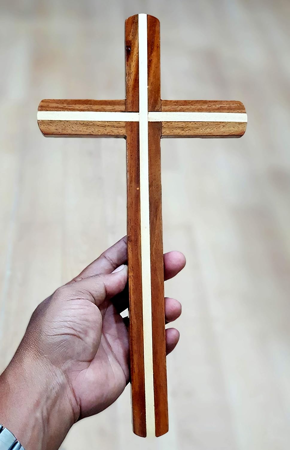 StonKraft Jesus Christ Cross Catholic Wooden Crucifix for Wall, Church Chapel Decoration