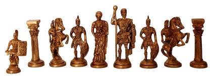 StonKraft Brass Wooden Chess Pieces Pawns Chessmen Figure Figurine Pieces Coins (3.5" King)