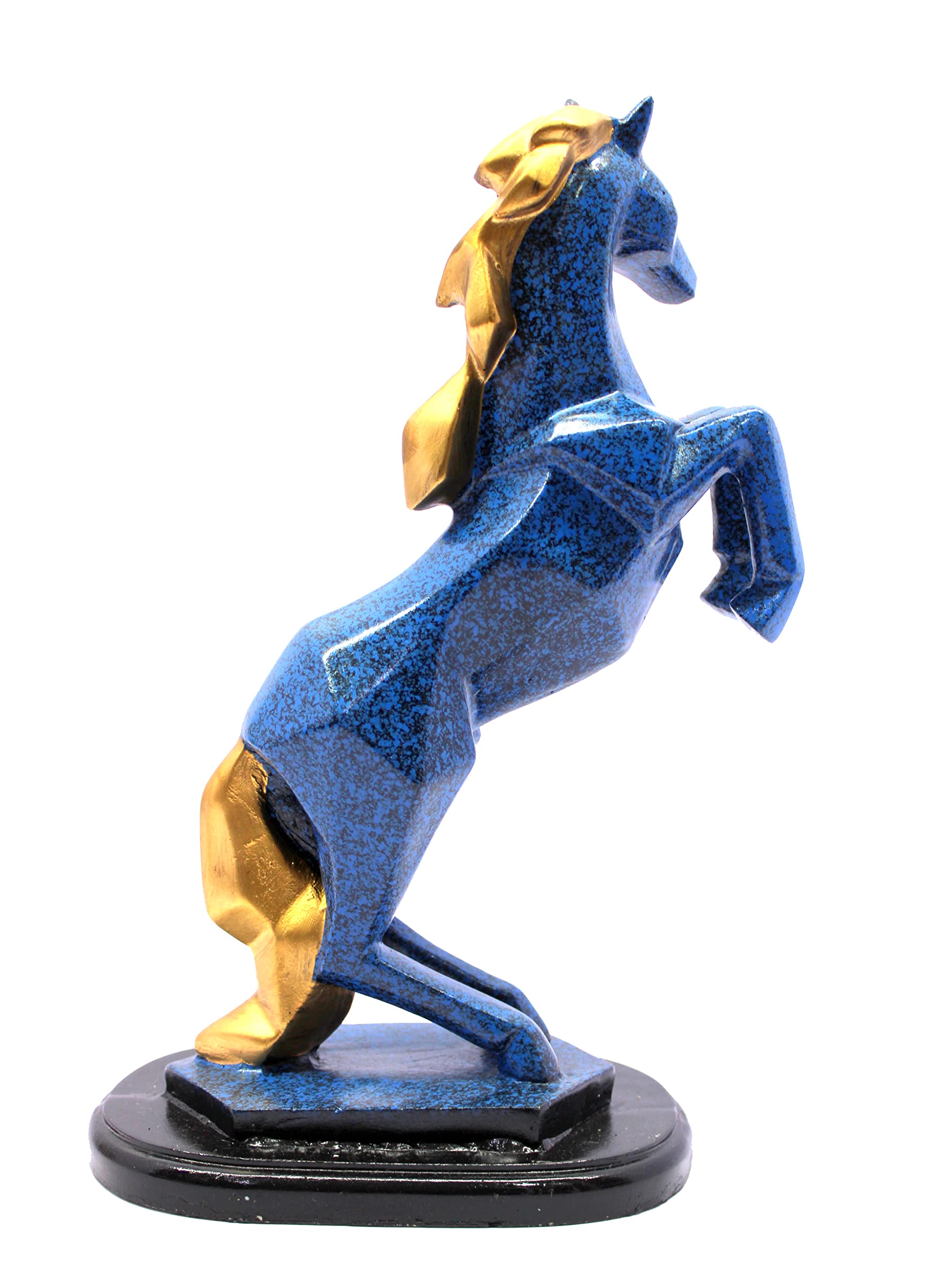 eSplanade Resin Uplifted Legs Horse Rearing Horse Standing Horse Showpiece Sculpture Figurine - Blue - 12" Inches