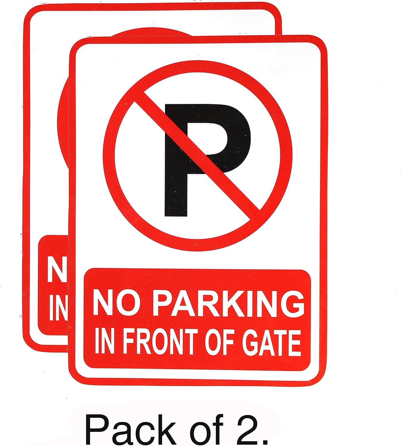 eSplanade No Parking Sign Red & White Sticker Decal - Easy to Mount Weather Resistant Long-Lasting Ink
