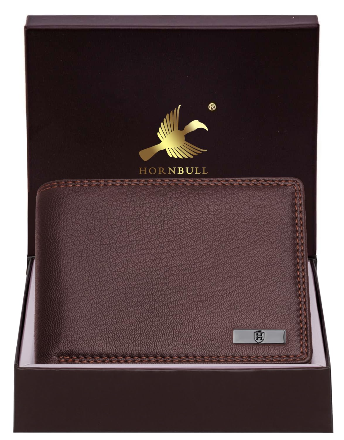 HORNBULL Stella Mens Brown Purse | Stylist Mens Wallet with RFID Blocking | Wallet Men Brown Genuine Leather Gift Set