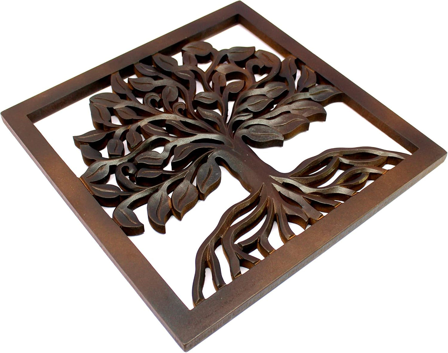 eSplanade Tree of Life Wall Hanging Showpiece | Decorative Items - Home Decor | Wood - Brown - 16" Inches