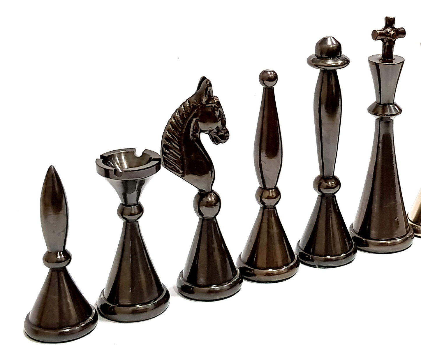 StonKraft Brass Chess Pieces Coins Pawns Chessmen - Copper Metal Chess Pieces (Gold and Black)