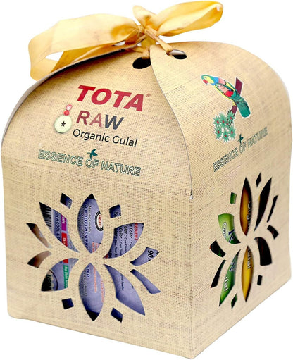 TOTA Raw Organic Baby Gender Reveal Color Powder Gift Box Pack of 4 - Green, Pink, Yellow, Orange (40gm Each)