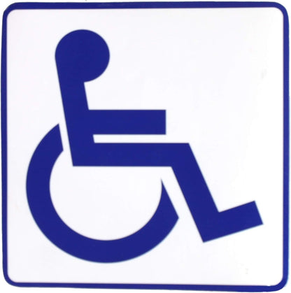 eSplanade Handicap Disabled Wheelchair Signs Sticker Decal - Easy to Mount Weather Resistant Long Lasting Ink (Size -5.5"x5.5")