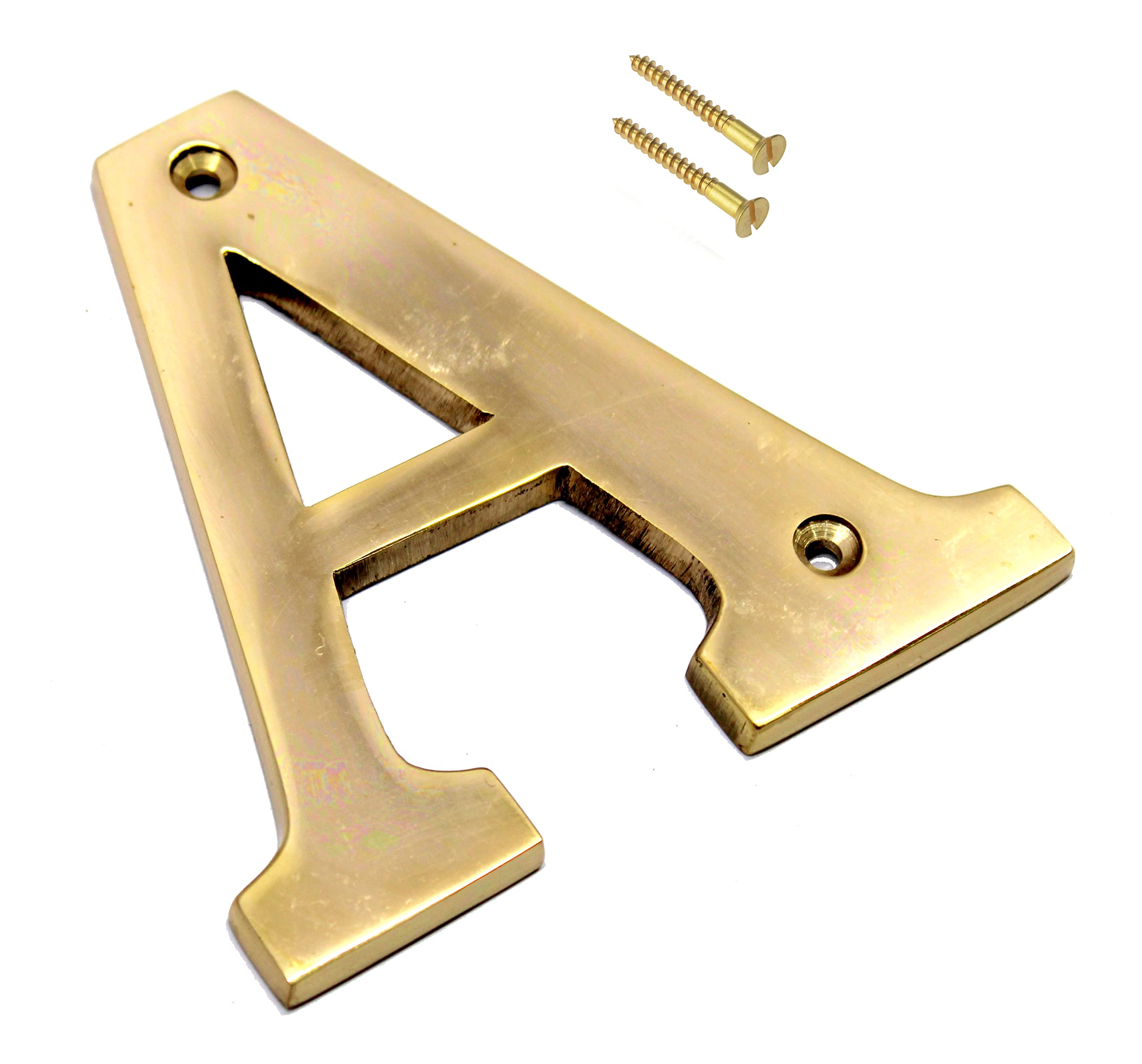 eSplanade Brass House Hotel Door Name Alphabets - Wall Door Plaque Alphabet Letter - Golden - 4" Inches (All Alphabets- 4")