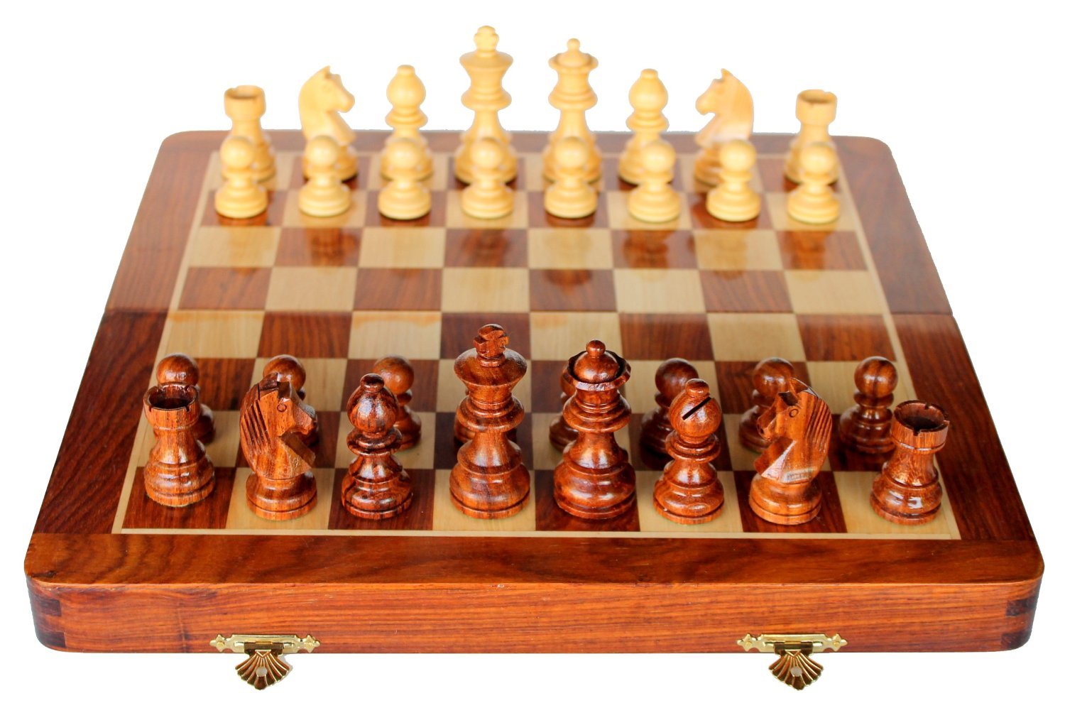 StonKraft Wooden Chess Board Without Pieces for Professional Chess Players - Appropriate Wooden & Brass Chess Pieces Chessmen Available Separately by Brand (14", 16",21"- Acacia Wood)