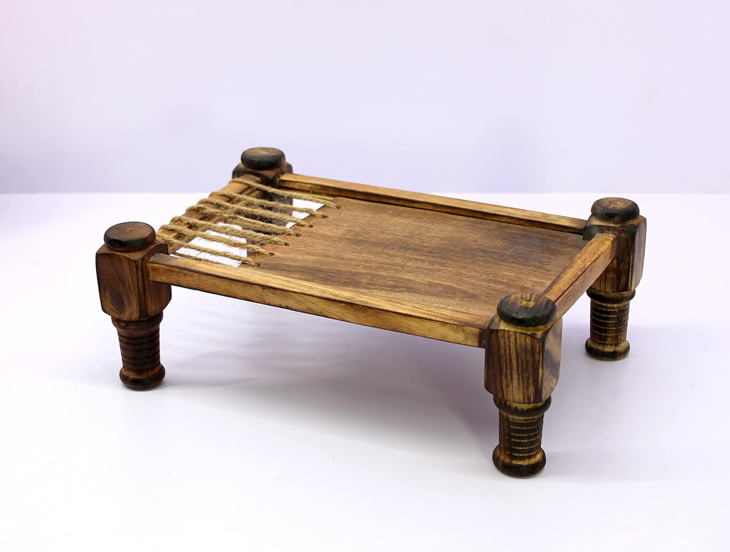 eSplanade Cot Charpai Khaat & Cart Shaped Serving Platter Tableware Serve-ware for Home and Kitchen - Brown