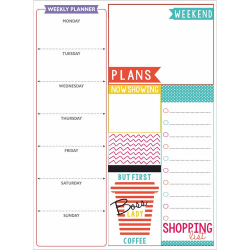 mfm toys fridge magnet write-erase A4 size notepads planners! (Boss lady planner)- Multi color