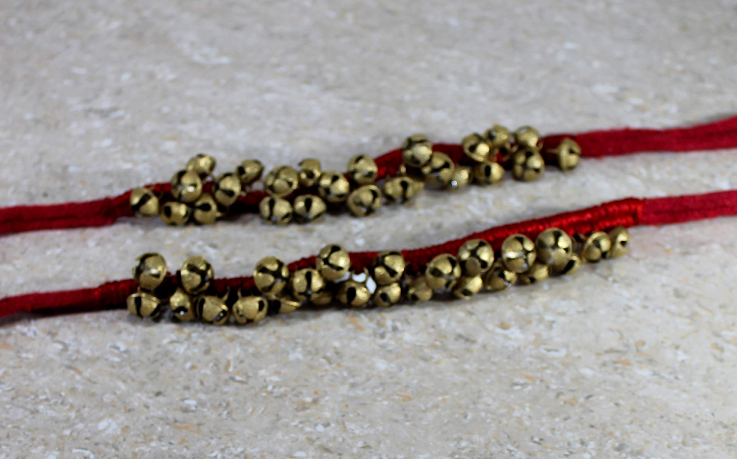 eSplanade Dance Ghungroo (25 + 25) Ghungroo Cotton String | Bell, Ghungru 1 Line White cotton string & Red Pad Strings Ghungroo 1 Line | Paijania | Pazeb | Kathak Indian Classical Dance