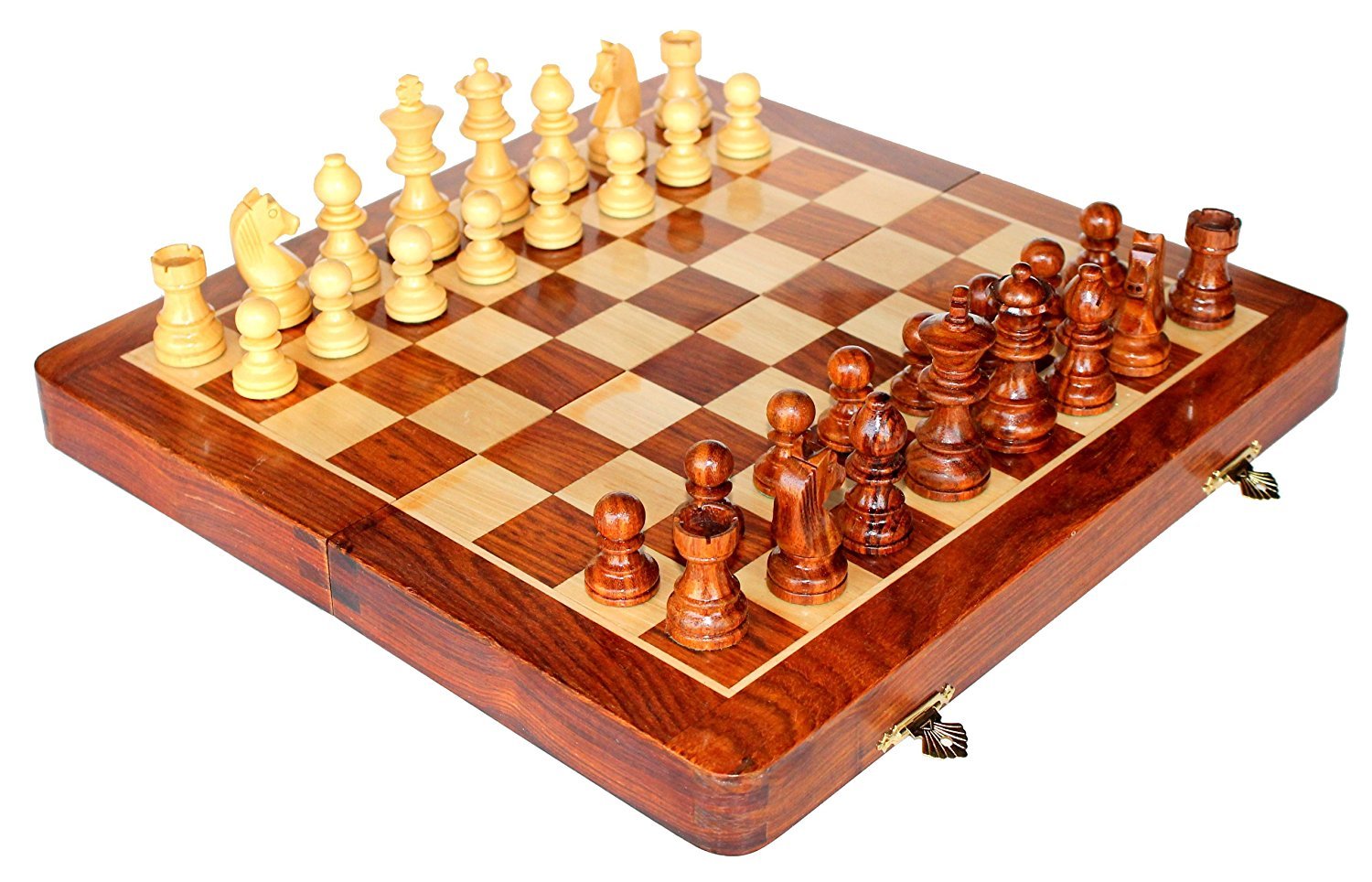 StonKraft Wooden Chess Board Without Pieces for Professional Chess Players - Appropriate Wooden & Brass Chess Pieces Chessmen Available Separately by Brand (14", 16",21"- Acacia Wood)