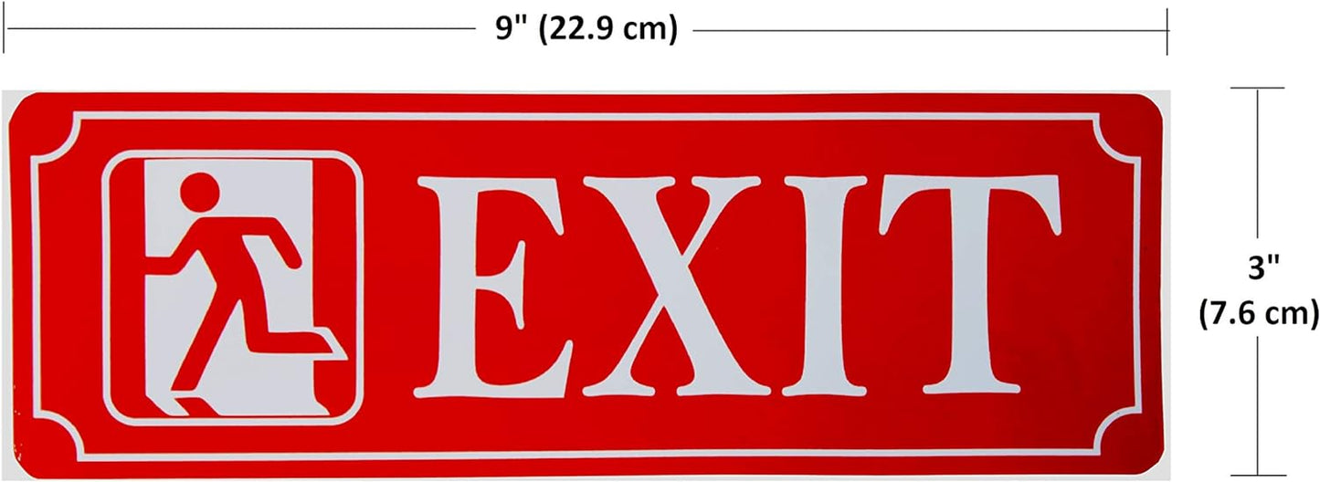 eSplanade EXIT Sign Sticker Decal - Easy to Mount Weather Resistant Long Lasting Ink Size (9" x 3")