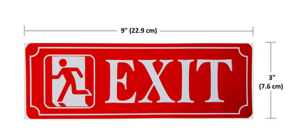 eSplanade EXIT Sign Sticker Decal - Easy to Mount Weather Resistant Long Lasting Ink Size (9" x 3")