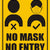 eSplanade  No Mask No Entry and Sanitize Sign Sticker Decal - Easy to Mount Weather Resistant Long Lasting Ink Size (8" x 6")