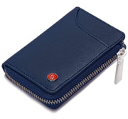HORNBULL Steve RFID Blocking Leather Wallet for Men | Vertical Credit Debit Card Holder (Navy1)