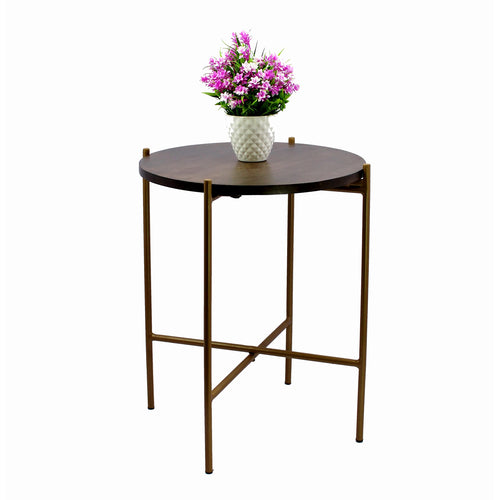 eSplanade Round Corner Table Stand Coffee Table for Living Room - Wood - 21