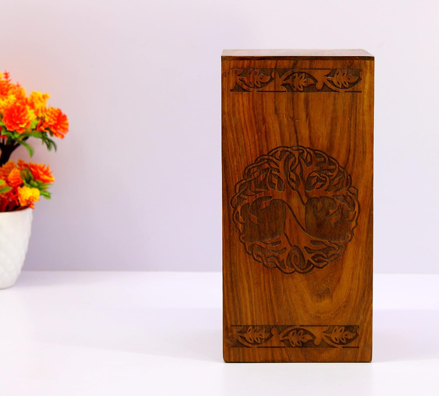 eSplanade Wooden Tree of Life Cremation Urn | (Brown 1, 10 Inches)