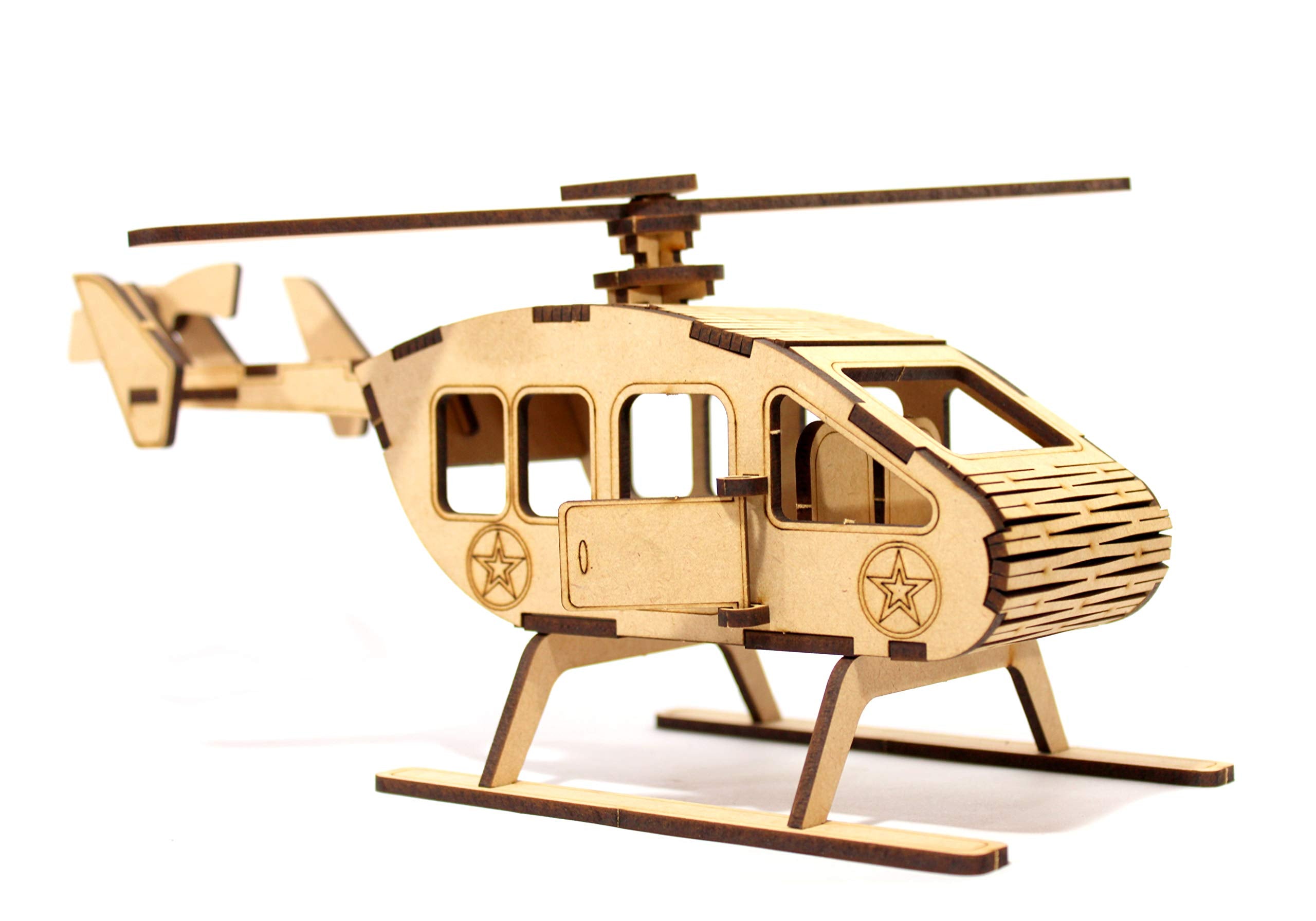 StonKraft 3D DIY MDF Puzzle - Glider, Aeroplane, Helicopter Retro Plane Model | Wooden Puzzle, DIY, Build your own, Construction Toy, Modeling Kit