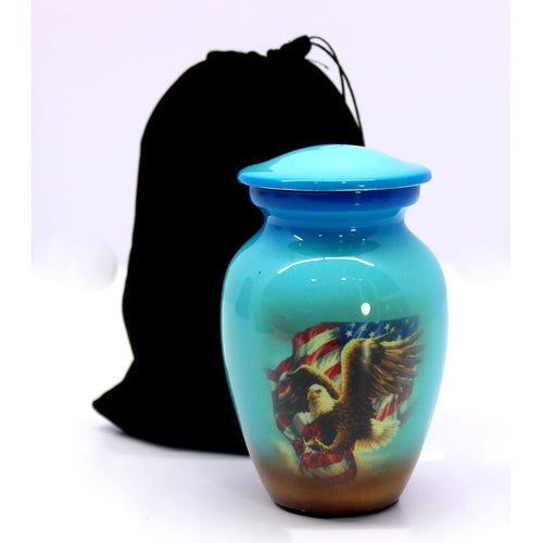 eSplanade Mini Cremation Urn Memorial Jar Pot Container | Small Metal Urn for Funeral Ashes Burial | Wolves with Moon Printed Metal Keepsake | Black - 4.5