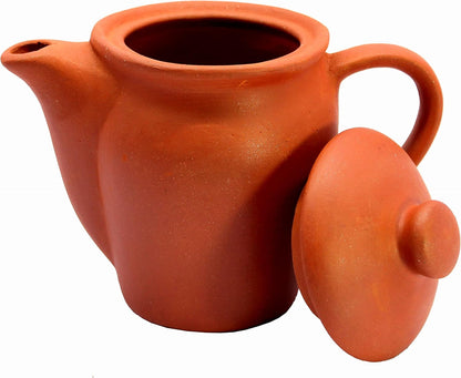 KLEO Terracotta Clay Water Jug Earthenware Pot Kettle - Brick Red - 750 ml - 9.5" Inches (Height)