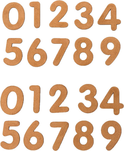 IVEI DIY Wood Sheet Craft - MDF Cutouts Numbers - Plain MDF Blanks Cutouts Numbers (Small) - Set of 20 Wooden Numbers for Painting Wooden Sheet Craft, Decoupage, Resin Art Work & Decoration