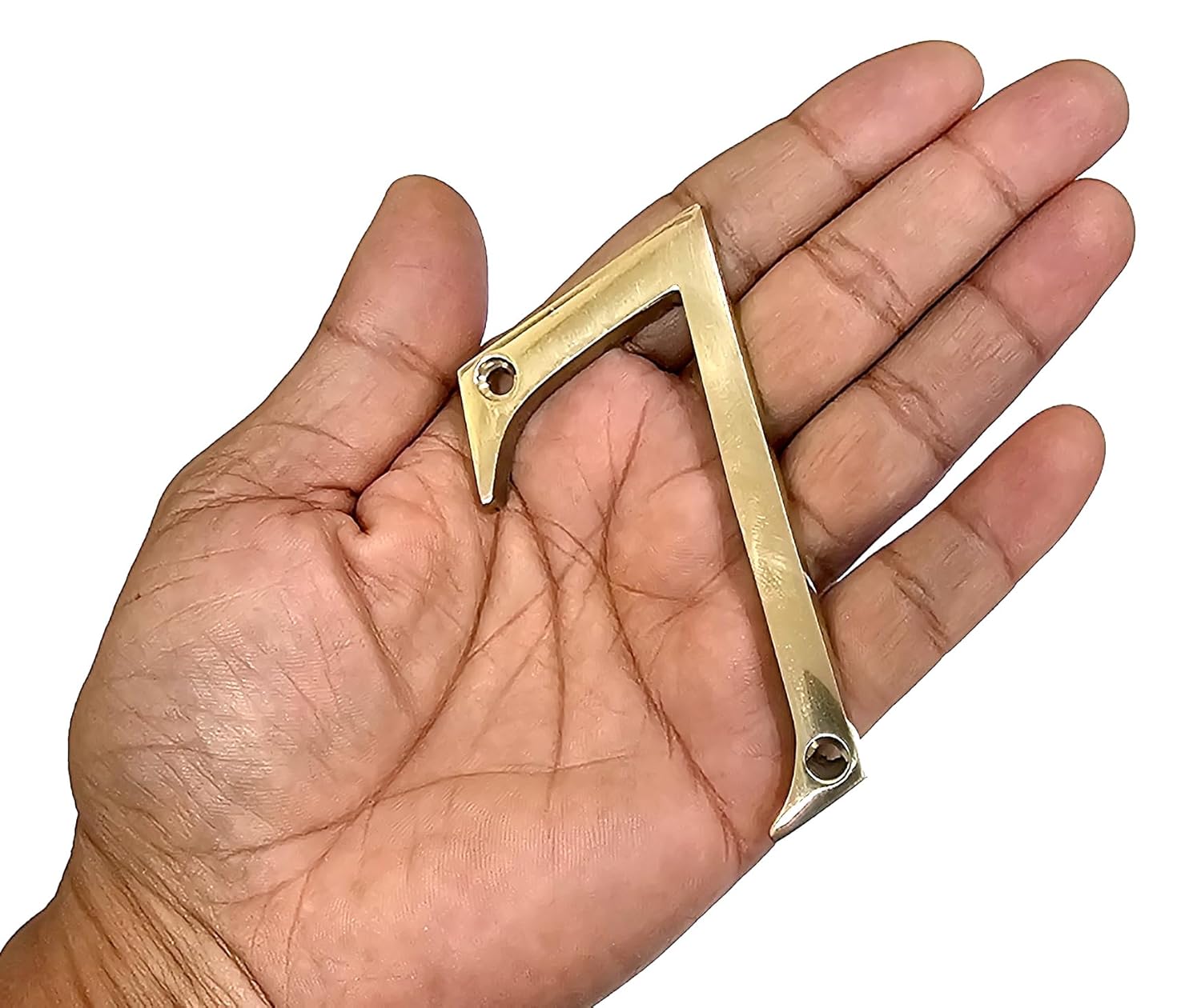 eSplanade 3" Brass House Hotel Door Number Plaque – Numeric Numerical Digit Sign for Home Office Hotel Guest House – Polished Brass Finish with Screws