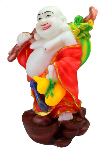 eSplanade Resin Laughing Buddha Statue | Feng Shui Figurine Showpiece for Living Room Home Office Decoration and Gift -16" inches (Big Size) (Black)